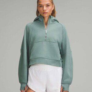LULULEMON SCUBA OVERSIZED HALF ZIP HOODIE SZ M/L TIDEWATER TEAL